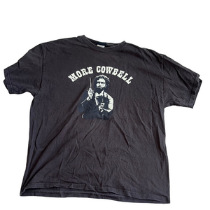 brown Short Sleeve Tee shirt with more cowbell snl graphic